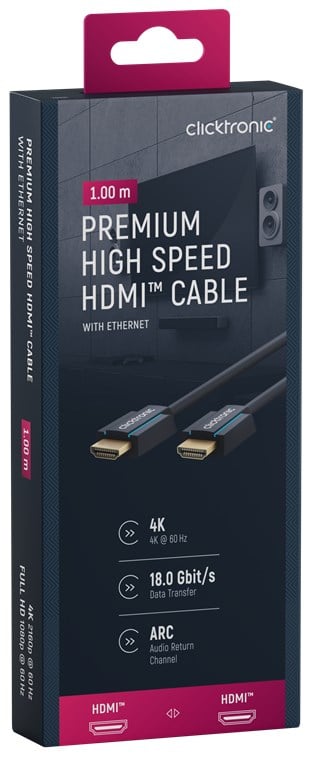 Cavo HDMI High Speed Ethernet A/A M/M 1 m Alta Qualità - immagine 2