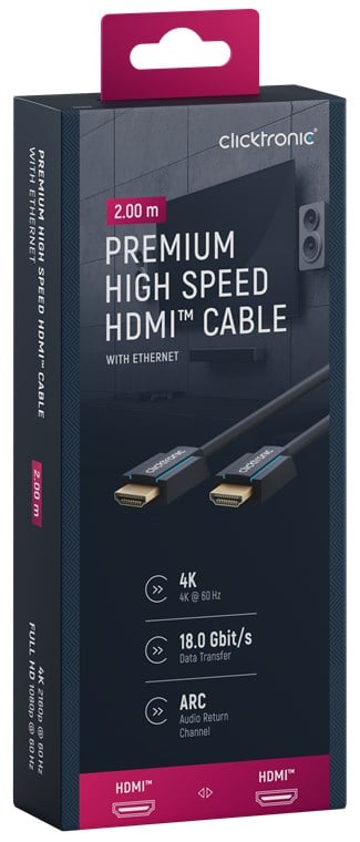 Cavo HDMI High Speed Ethernet A/A M/M 2 m Alta Qualità - immagine 2