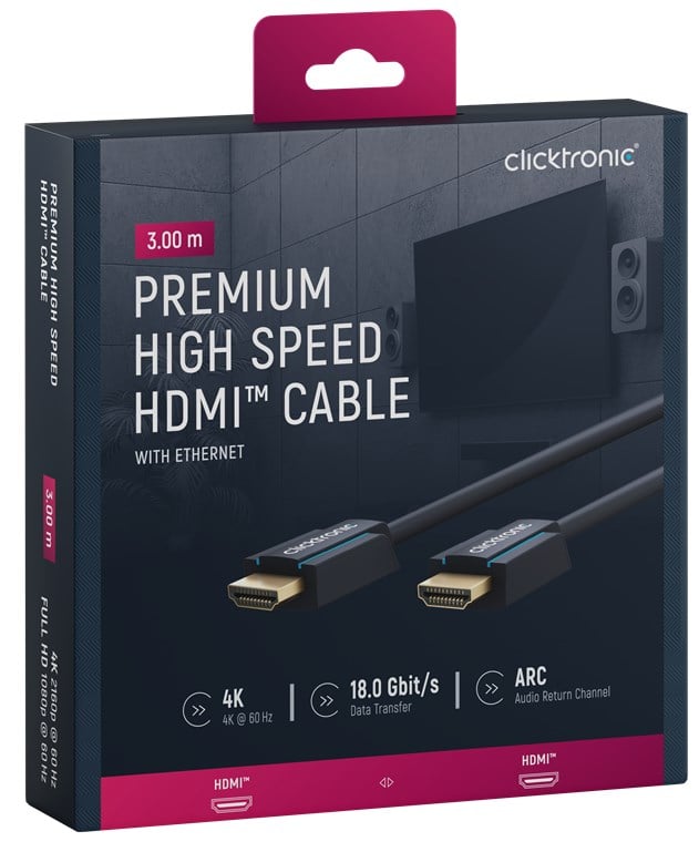 Cavo HDMI High Speed Ethernet A/A M/M 3 m Alta Qualità - immagine 2