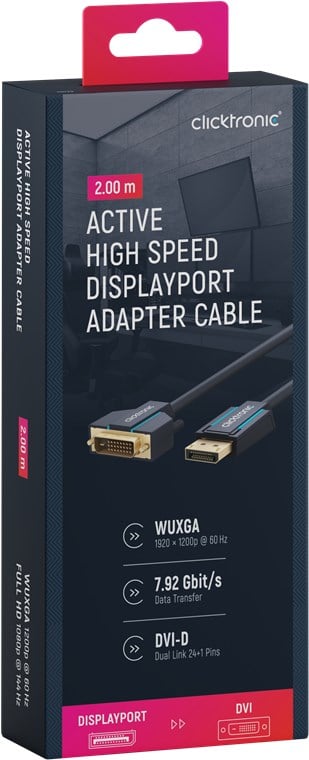 Cavo Monitor DisplayPort Maschio a DVI-D Maschio 2 m Blu - immagine 2
