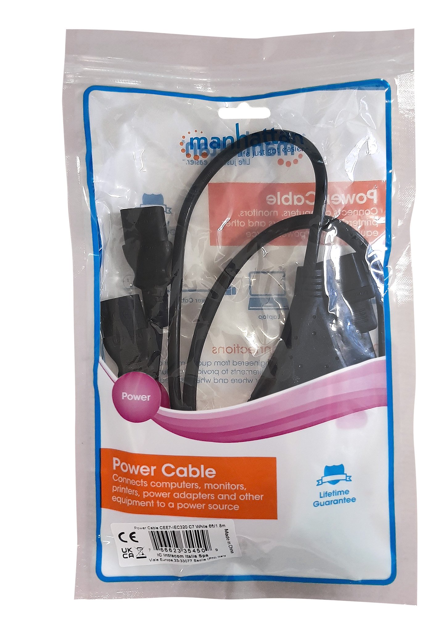 Cavo Prolunga di Alimentazione Sdoppiato 2 C13 F a 1 C14 M 1,8 m Nero - immagine 2