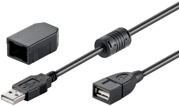 Cavo Prolunga USB 2.0 con Ferrite A Maschio / A Femmina 2m Nero - immagine 2