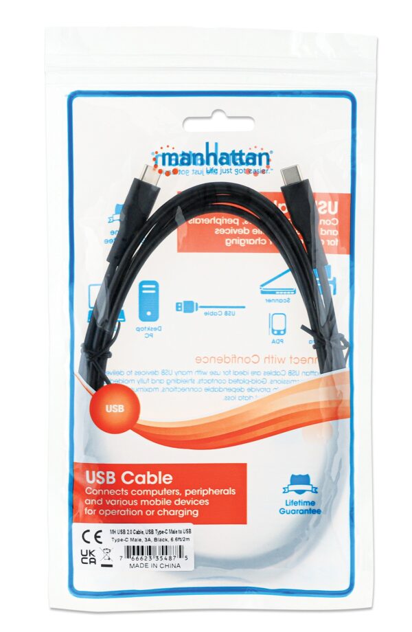 Cavo USB-C™ Maschio/Maschio USB 2.0 3 metri Nero - immagine 2