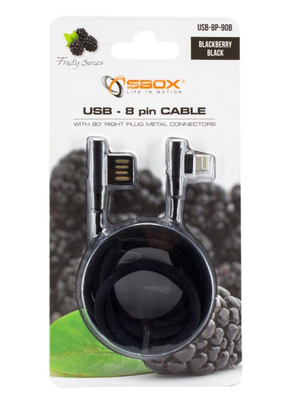 Cavo USB2.0 Angolato 90° USB 8pin 1.5m Nero - immagine 2