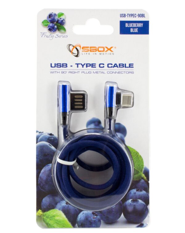Cavo USB Angolato 90° USB A/USB-C 1.5m Blu - immagine 2