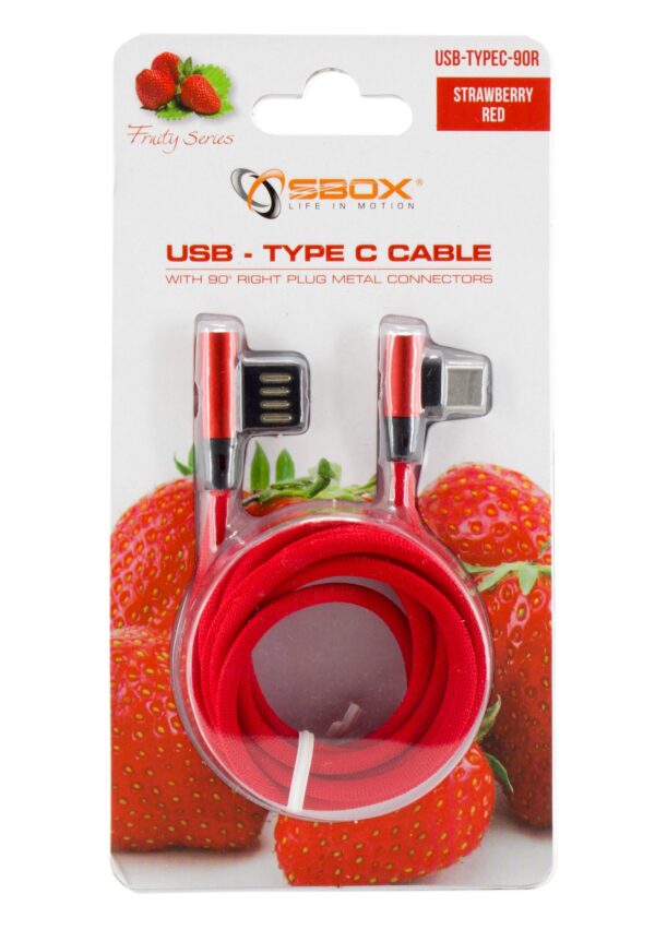 Cavo USB Angolato 90° USB A/USB-C 1.5m Rosso - immagine 2