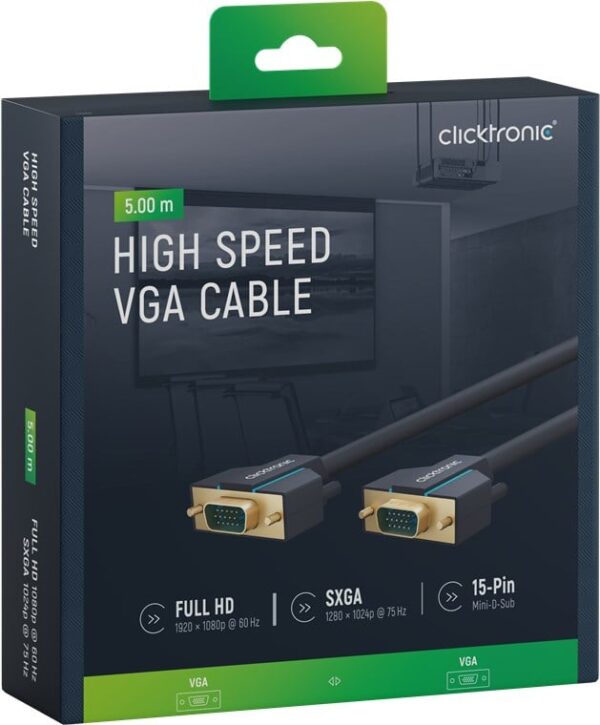 Cavo VGA Alta Risoluzione Connettori Dorati 5m - immagine 2
