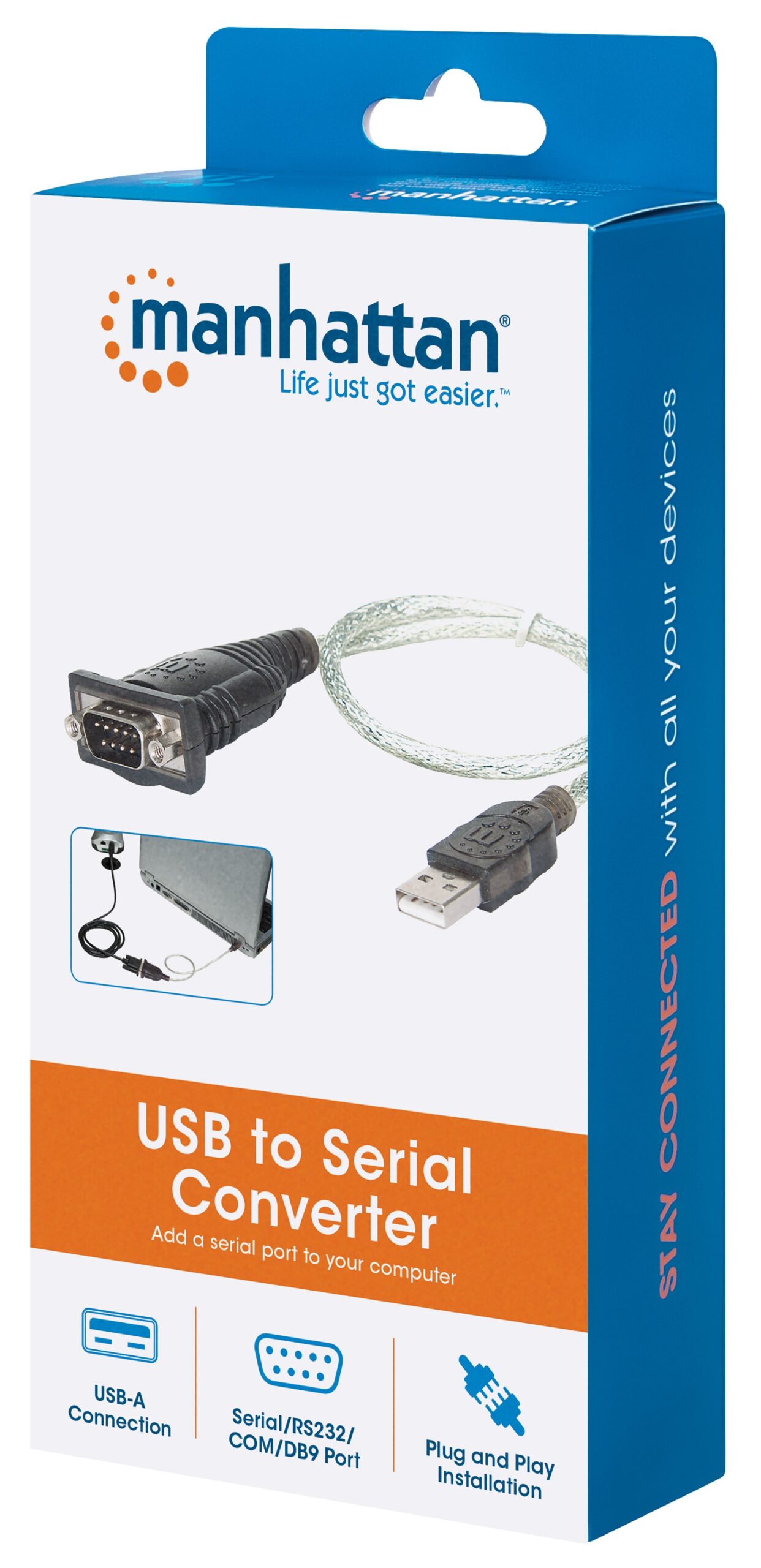 Convertitore Adattatore Manhattan da USB a Seriale 45cm in Blister - immagine 2