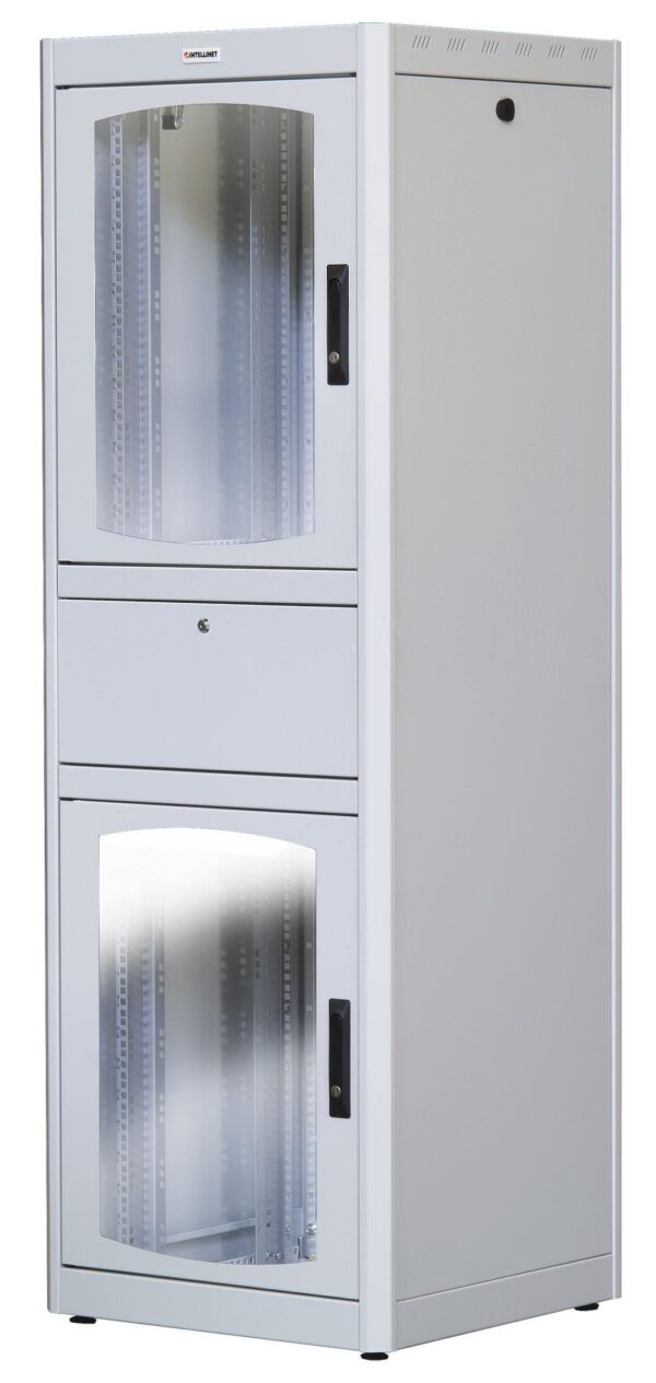 Armadio Rack 19'' 600x600 38U con Ripiano Tastiera Grigio - immagine 2