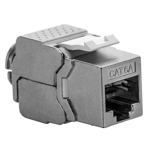 Frutto Keystone RJ45 Cat6A 10Gigabit STP 180° Tooless Slim - immagine 2