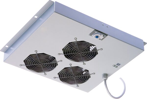 Gruppo 3 Ventole a Soffitto con Termostato per Armadi Rack - immagine 2