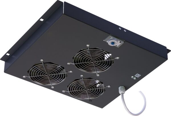 Gruppo 3 Ventole Soffitto con Termostato per Armadi Rack - immagine 2
