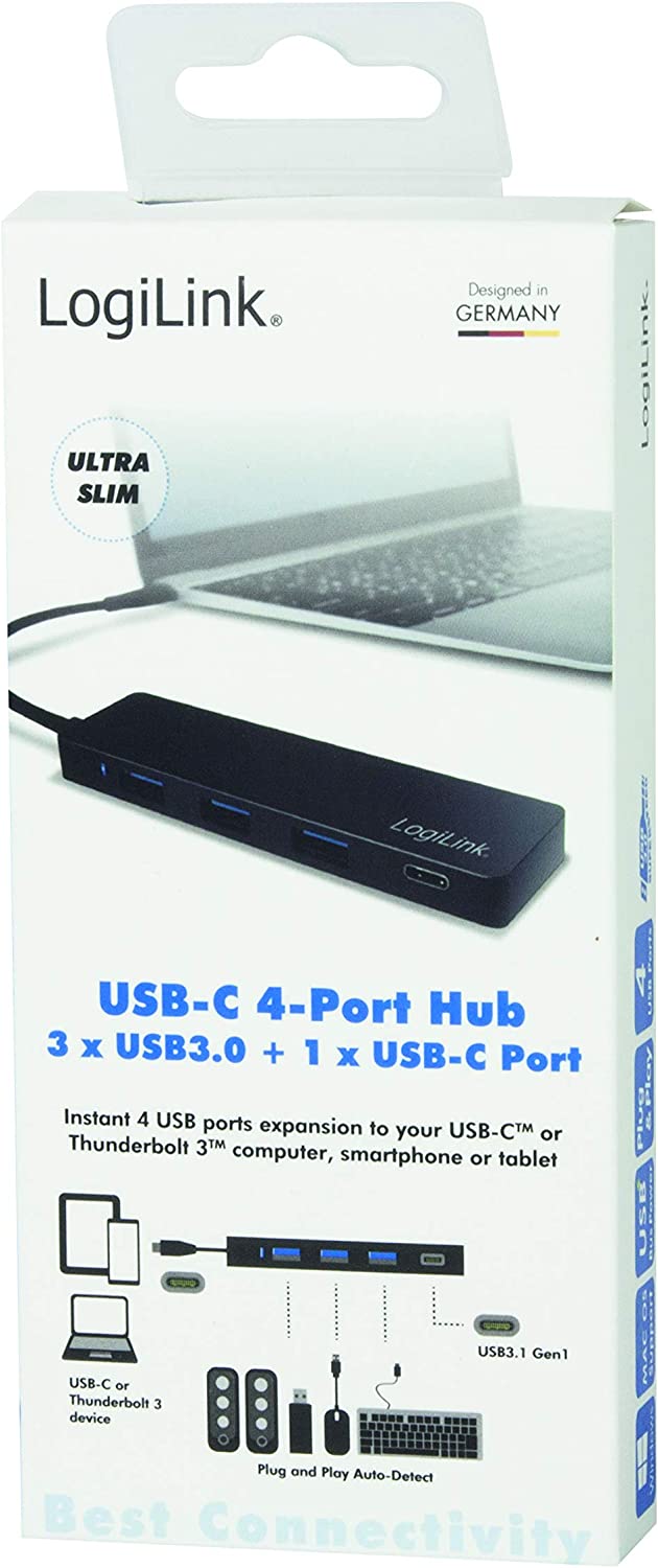 Hub USB-C 3.1 SuperSpeed 3 Porte USB-A 1 porta USB-C Nero - immagine 2
