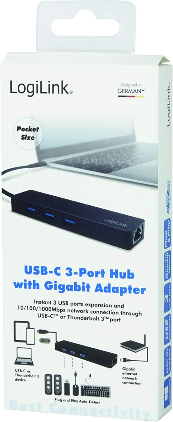 Hub USB-C™ SuperSpeed 3 Porte USB-A 3.0 Femmina Nero - immagine 2