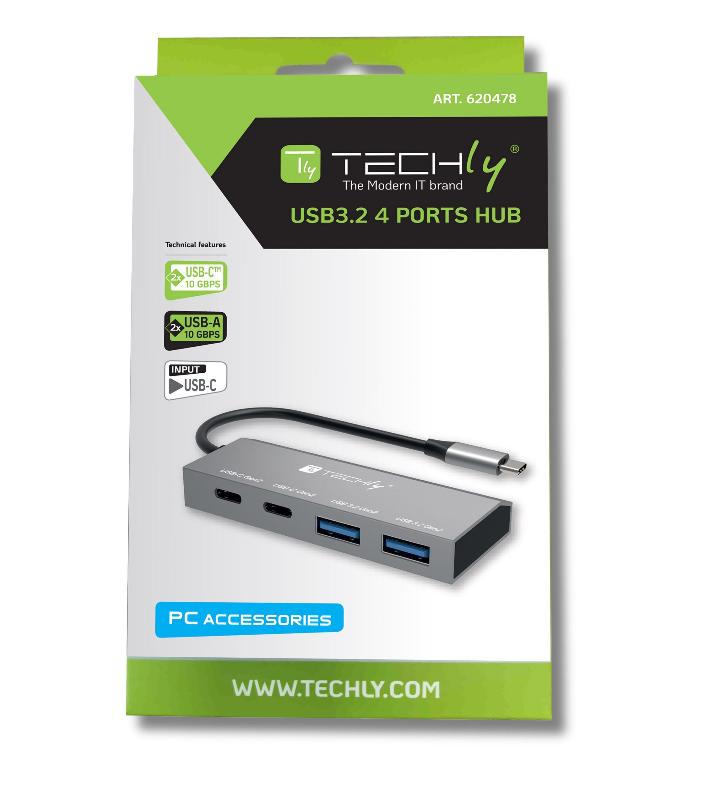 Hub USB3.2 2 Porte USB-A e 2 Porte USB-C™ - immagine 2