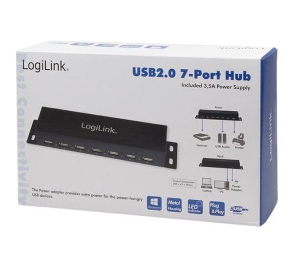 Hub USB 7 Porte con Case Metallico - immagine 2