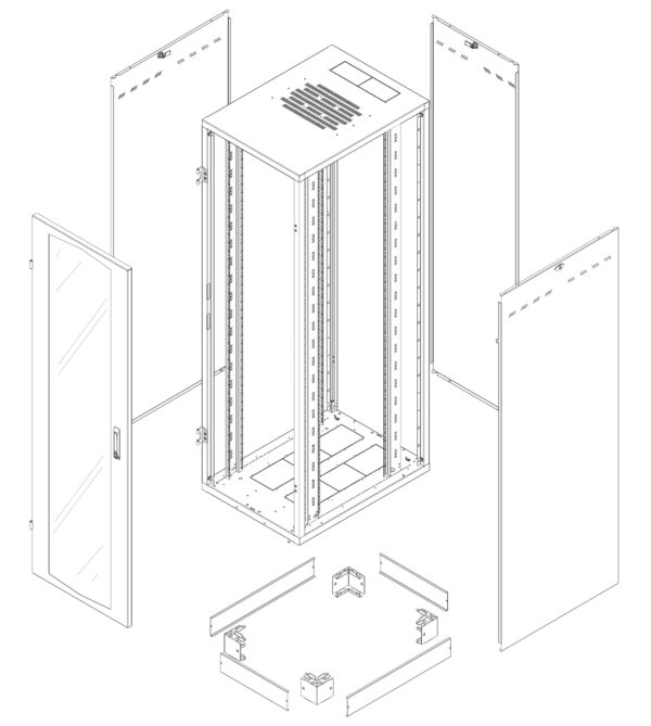 Armadio Rack NextGen 19'' 600x800 38U Nero - immagine 2
