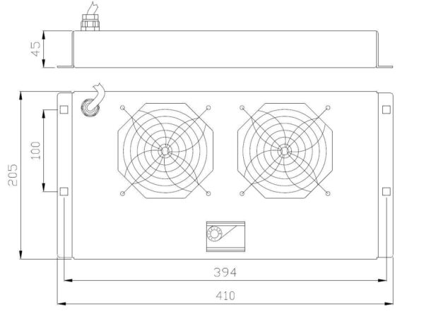 Gruppo di Ventilazione a Soffitto per Rack 19'' 2 Ventole Grigio - immagine 2