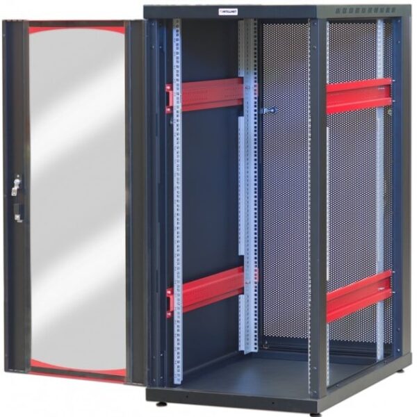 Armadio Server Rack 19'' 600x1000 20 Unita' Nero Grigliato serie IdealNET - immagine 2