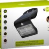 Lampada LED Solare a Muro 3,2W IP65 Sensore di Movimento Nero - immagine 2