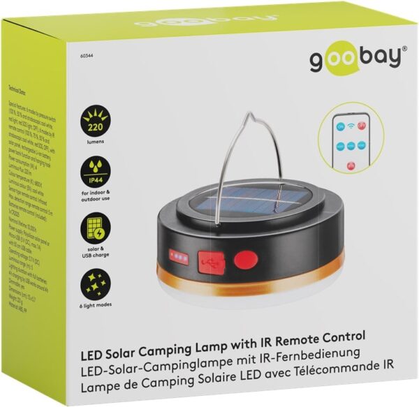 Lampada da Campeggio Solare a LED con Telecomando IR e Powerbank - immagine 2