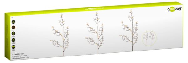 Set di 3 Alberi Luminosi con 75 LED Bianco Caldo IP44 - immagine 2