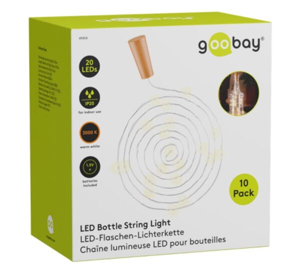 10 Strip da 20 LED Bianco Caldo per Bottiglie - immagine 2