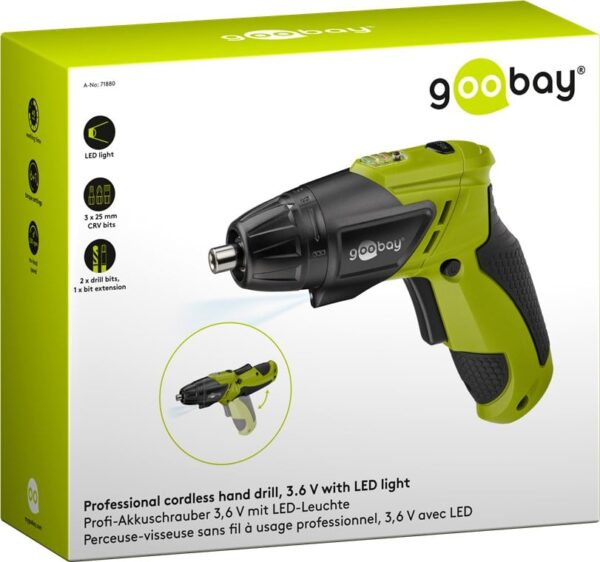 Trapano Professionale Avvitatore a Batteria 3,6V con Luce LED - immagine 2