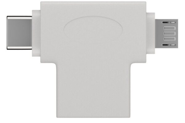 Adattatore a T USB-A, Micro-B e USB-C™ Bianco - immagine 2