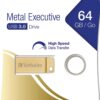 Mini Memoria USB 3.0 Verbatim con Portachiavi 64GB Oro - immagine 2