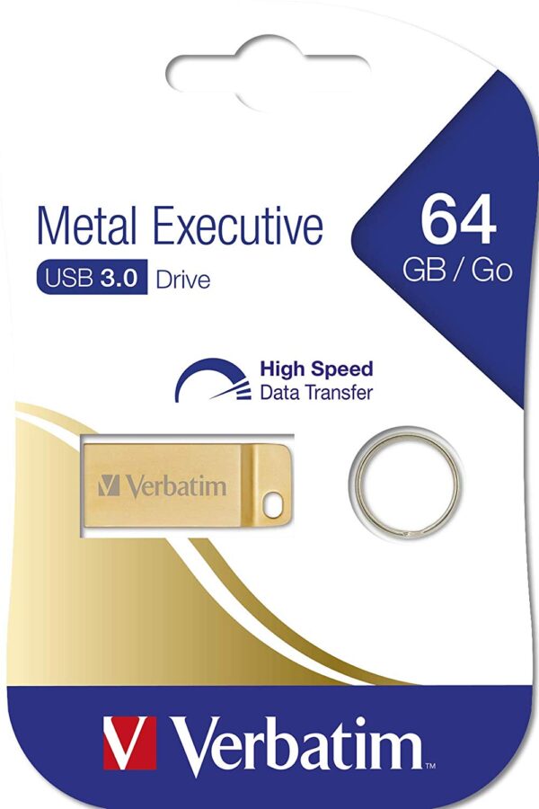 Mini Memoria USB 3.0 Verbatim con Portachiavi 64GB Oro - immagine 2