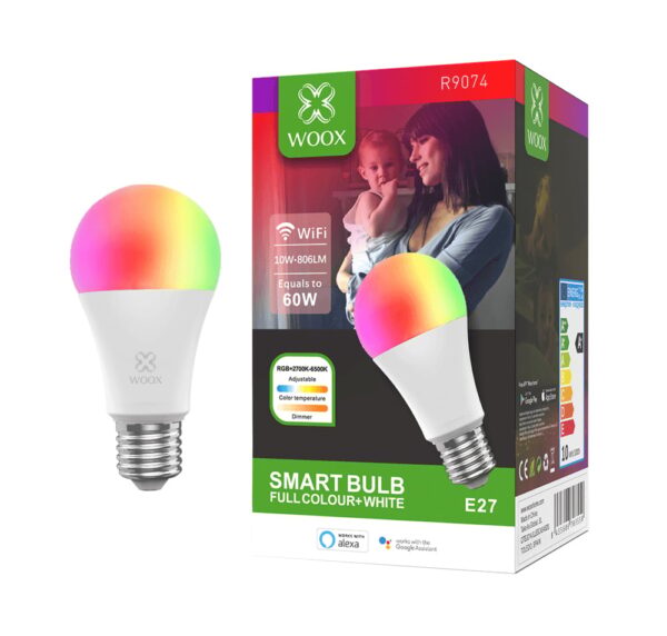 Lampadina LED E27 806lm WiFi Controllo Vocale Alexa, R9074 Classe F - immagine 2