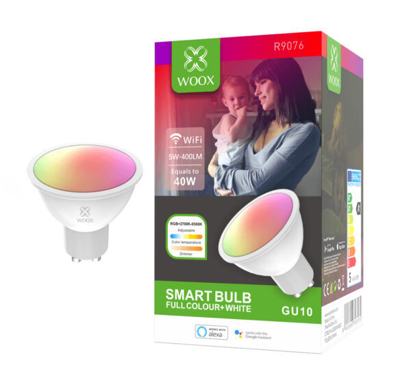 Lampadina LED GU10 400lm Smart Controllo Vocale Alexa, R9076 Classe F - immagine 2