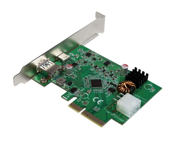 Scheda PCI Express USB 3.2 Gen2x1, 1x USB-C™ PD 3.0 e 1x USB 3.0 - immagine 2