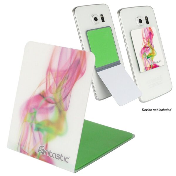 Supporto Smartphone Universale Adesivo Grip Phone con Stand Fumo Bianco - immagine 2