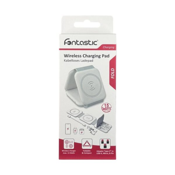 Stazione di Ricarica Wireless Qi Magnetica Pieghevole per Smartphone e Smartwatch - immagine 2