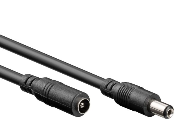 Cavo Prolunga di Alimentazione DC 2.1 mm 3 metri Nero - immagine 2