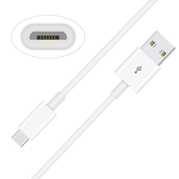 Cavo di Ricarica Rapida USB/Micro-USB 1m Bianco - immagine 2