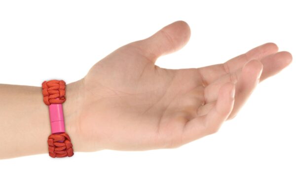 Bracciale Paracord con Micro USB Rosso - immagine 2