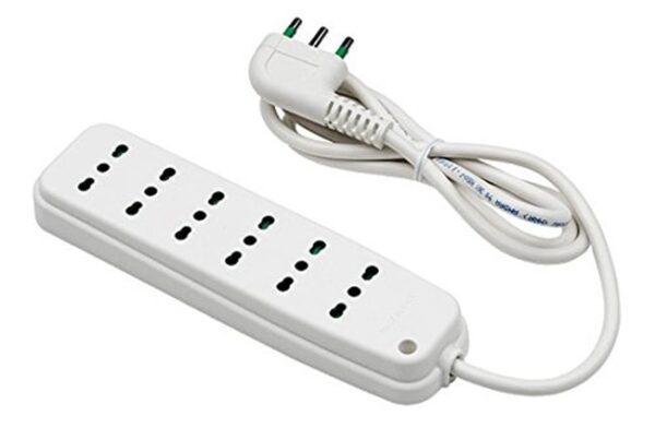 Multipresa 6 Posti con Spina Italiana Angolata Bianco - immagine 2