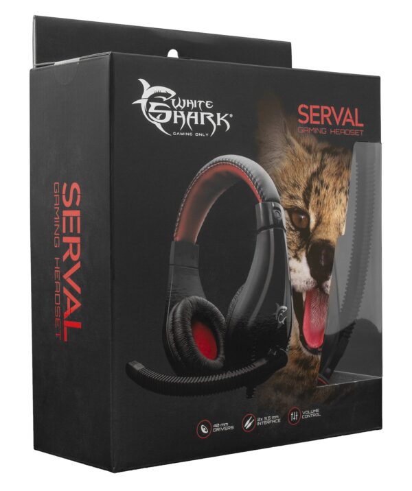 Cuffie Gaming con Microfono Serval Nero Rosso SERVAL - immagine 2