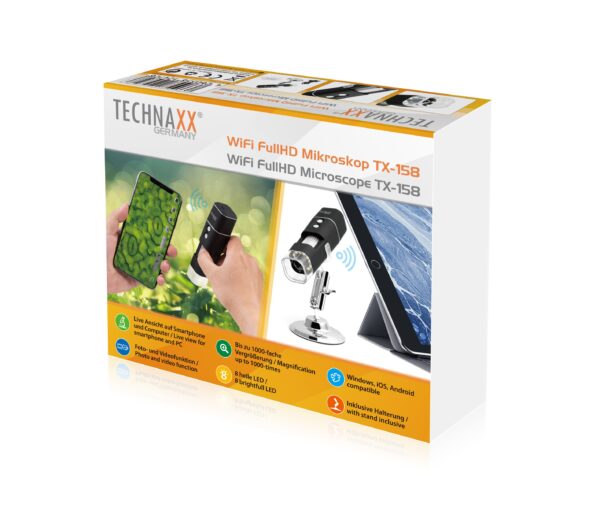 Microscopio WiFi FullHD Ingrandimento 1000x 8LED, TX-158 - immagine 2