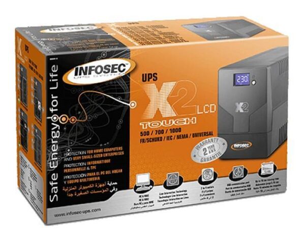 Gruppo di Continuità UPS X2 700VA LCD con 4 Prese IEC Nero - immagine 2