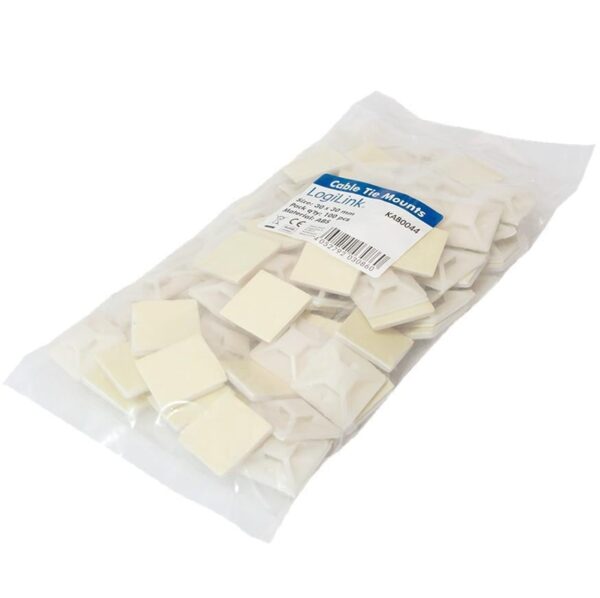Supporto Autoadesivo 28x28 mm per Fascette 100 Pz Beige - immagine 2