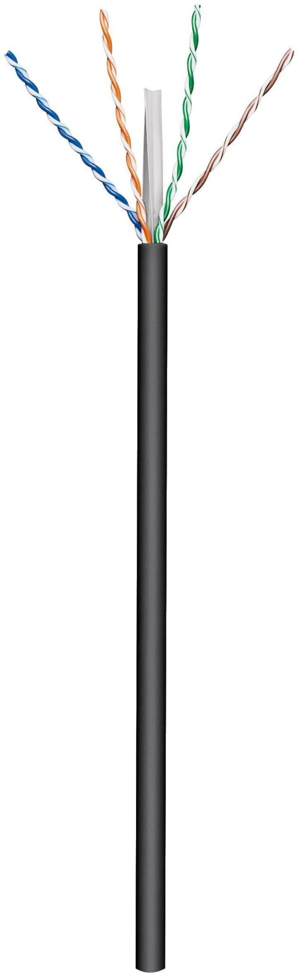 Matassa Cavo U/UTP Cat.6 Rame 100m Rigido Nero per esterno - immagine 2