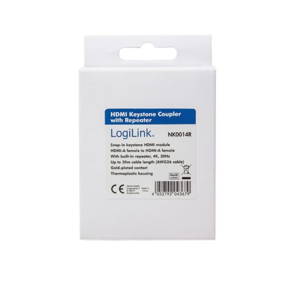 Accoppiatore Keystone HDMI con Ripetitore Bianco - immagine 2