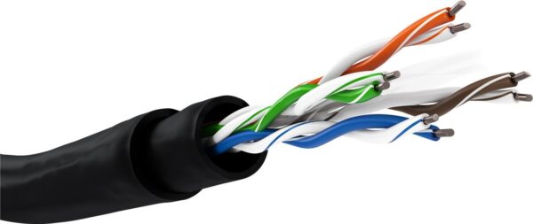 Kit Matassa U/UTP Cavo Cat.6 CCA Rigido 305m Fascette e Plug RJ45 - immagine 2