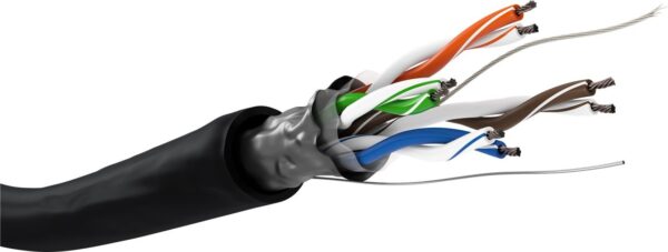 Matassa F/UTP Cavo Cat.5E CCA 100m Flessibile da Esterno Nero - immagine 2