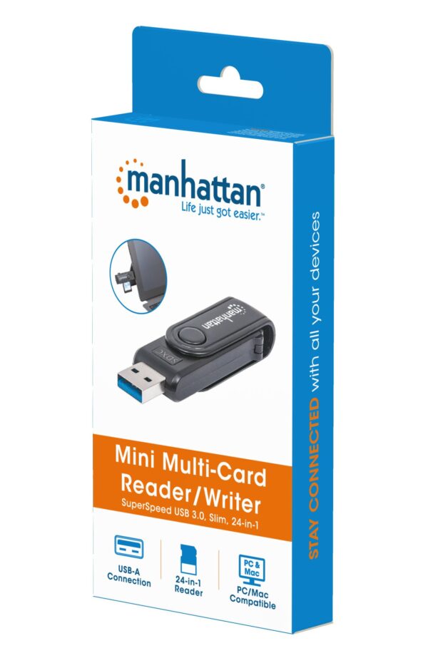 Mini Lettore/Scrittore di Card USB 3.0, 24 in 1 Nero - immagine 2