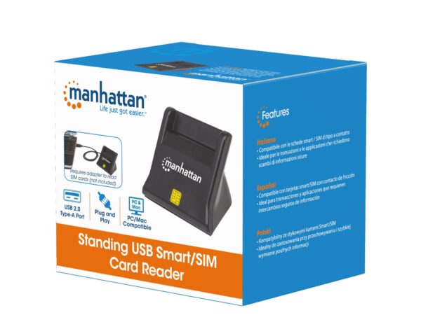 Lettore di Schede Smart SIM Desktop Nero - immagine 2